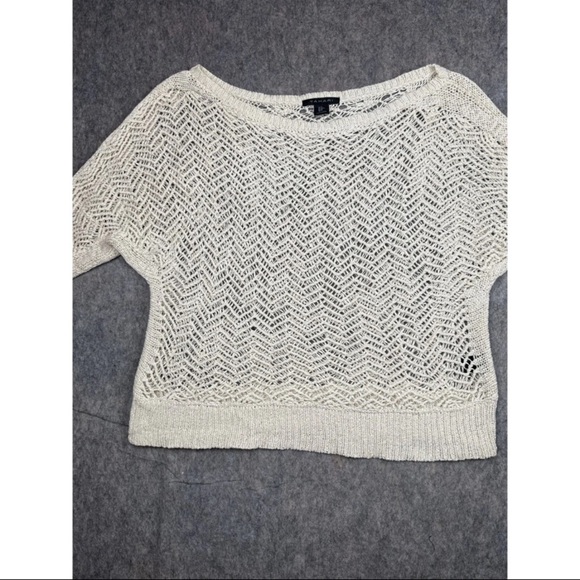 Tahari Sweater Women's Medium Beige Open-Knit Dolman Sleeve Summers Beachwear - Picture 1 of 5